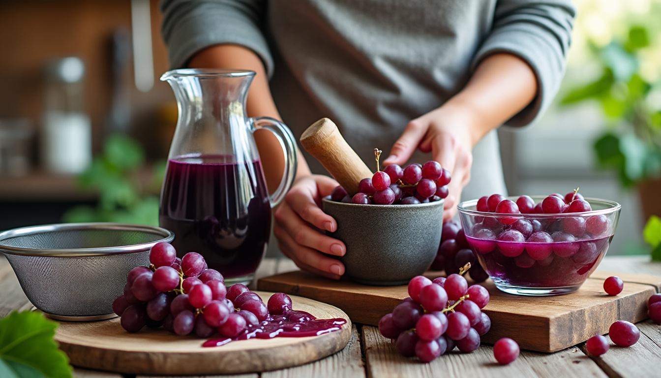 découvrez comment préparer du jus de raisin maison facilement et sans machine grâce à notre méthode simple et rapide, idéale pour savourer un jus naturel et délicieux.