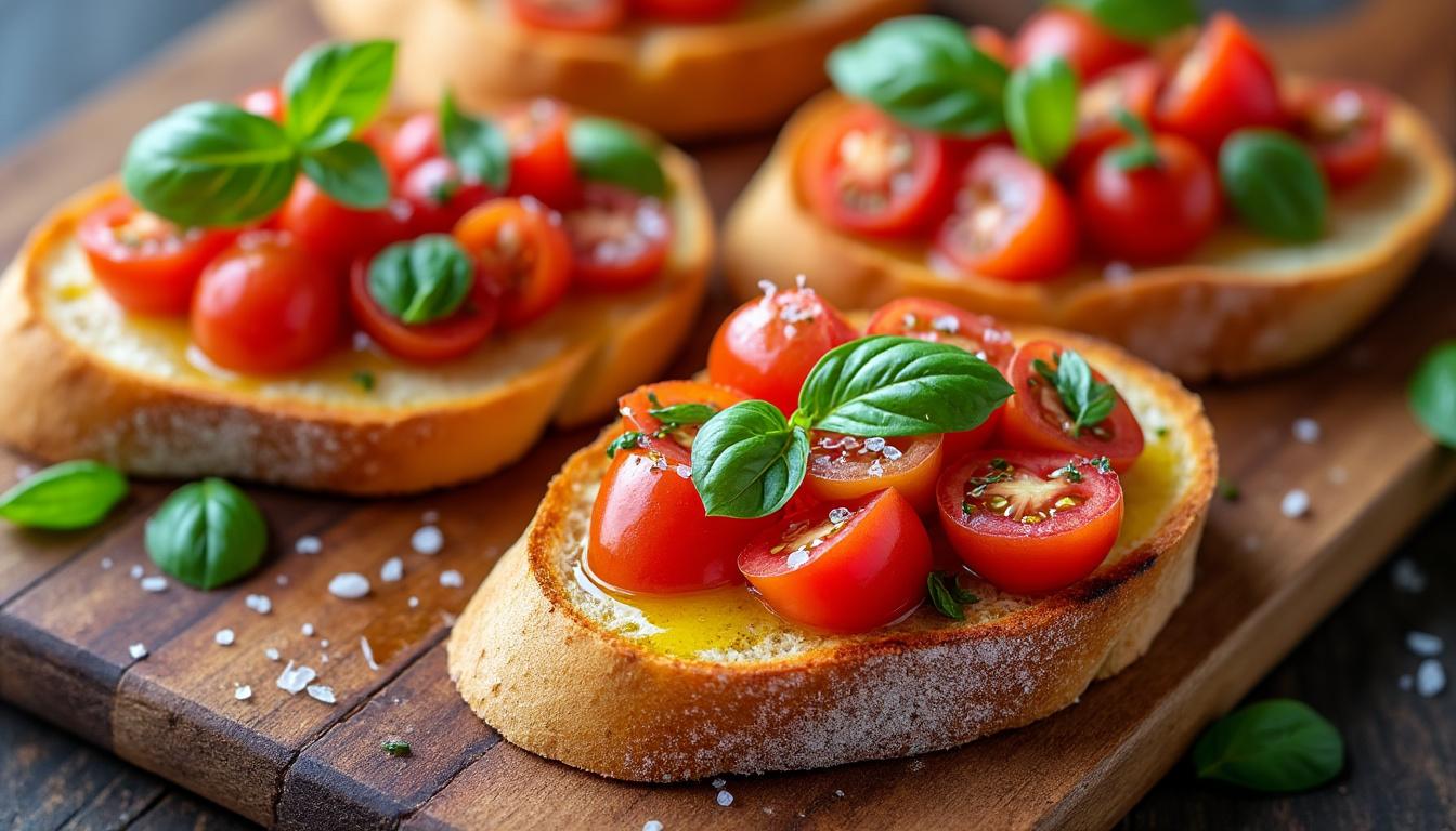 découvrez notre recette de bruschetta au four avec des astuces pour obtenir une texture croustillante et un goût gourmand à chaque bouchée.