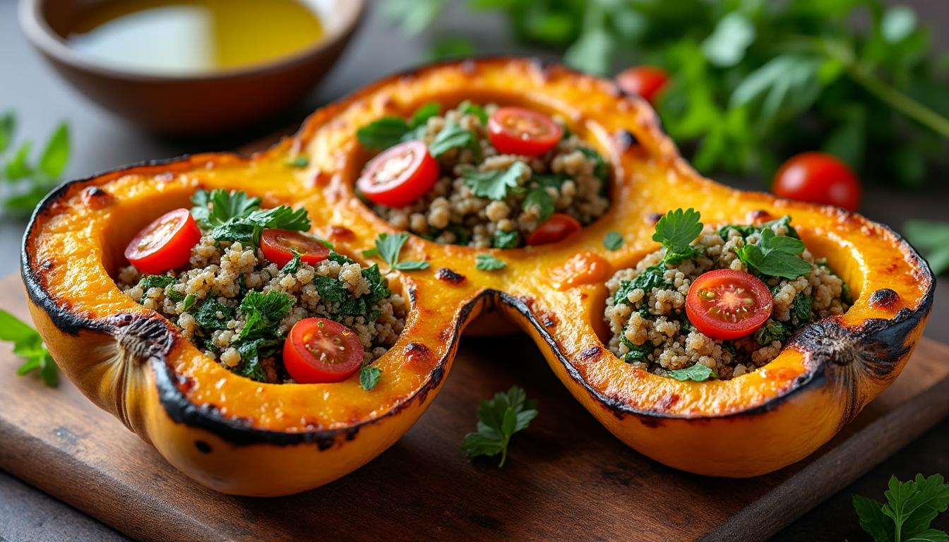 découvrez notre recette facile et légère de butternut farcie au four, parfaite pour un repas gourmand et sain.