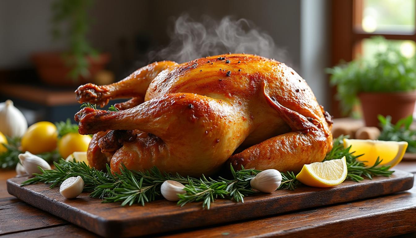 découvrez les meilleures astuces pour réussir votre chapon au four : une viande tendre et une peau délicieusement croustillante à chaque cuisson.