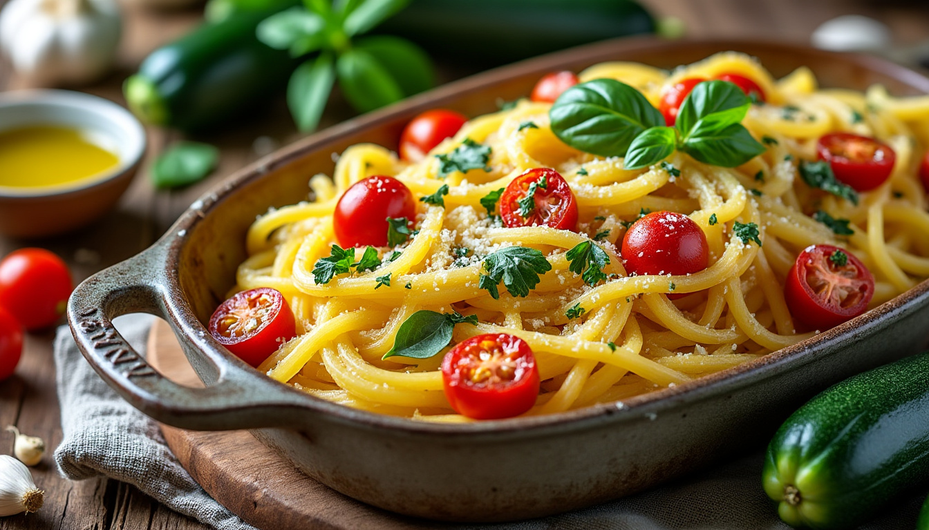 découvrez notre recette facile de courgette spaghetti au four, un plat léger et savoureux parfait pour un repas sain et gourmand.