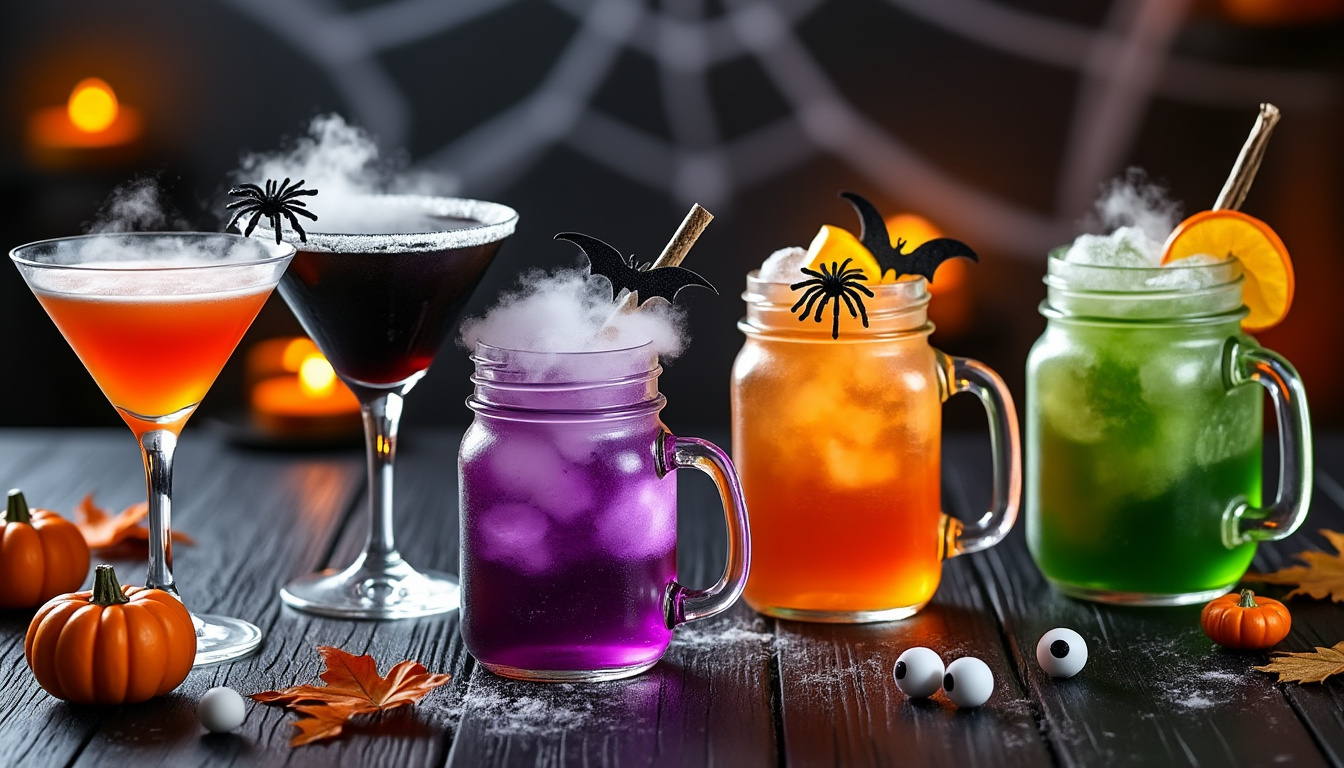 découvrez 5 recettes originales de cocktails halloween pour surprendre vos invités et garantir une soirée réussie pleine de saveurs et de mystère.
