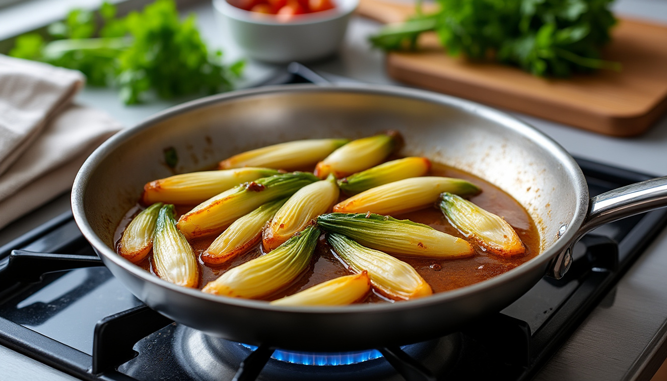 découvrez comment réussir des endives braisées à la poêle avec une cuisson fondante et savoureuse grâce à nos astuces simples et efficaces.