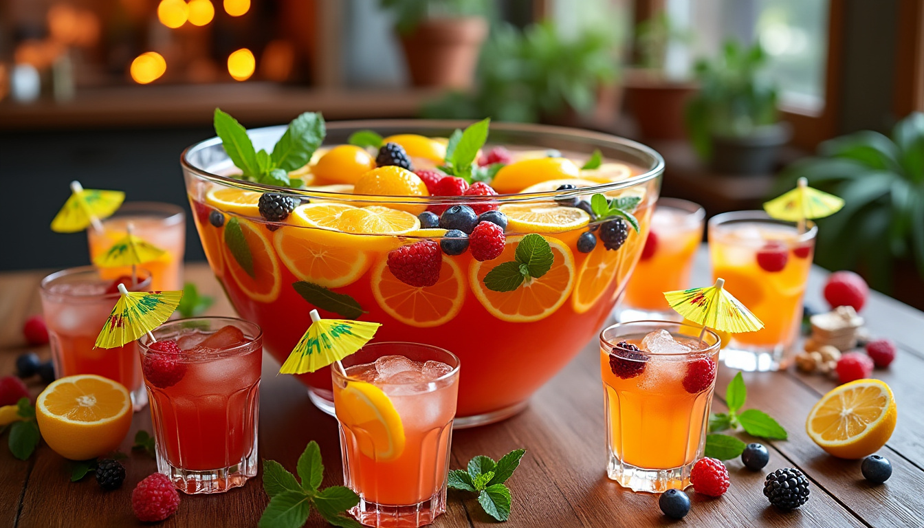 découvrez une recette de punch facile pour 20 personnes et réalisez un cocktail délicieux en un rien de temps, parfait pour vos fêtes et rassemblements.