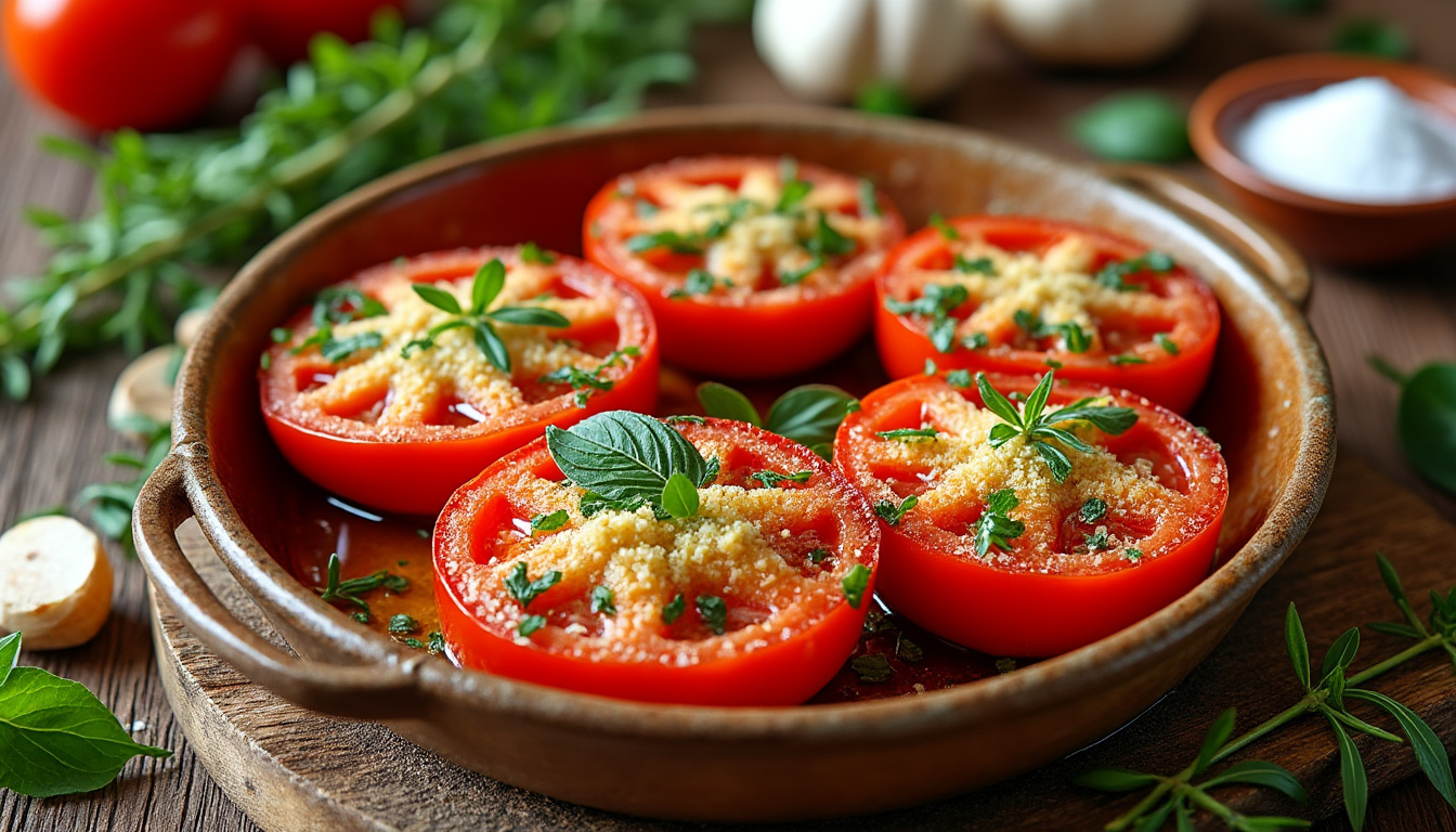 découvrez la recette des tomates provençales au four pour des saveurs méditerranéennes intenses, faciles à réaliser et parfaites pour sublimer vos plats.