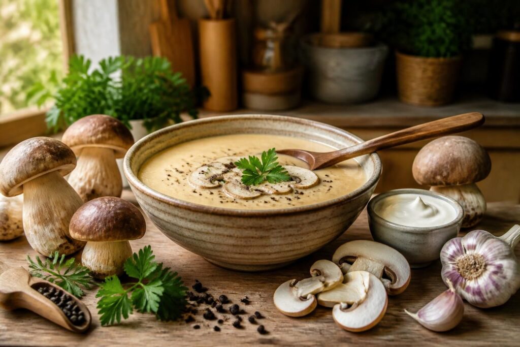 découvrez comment préparer une délicieuse crème de cèpes maison grâce à notre recette simple et savoureuse, parfaite pour sublimer vos plats d'automne.
