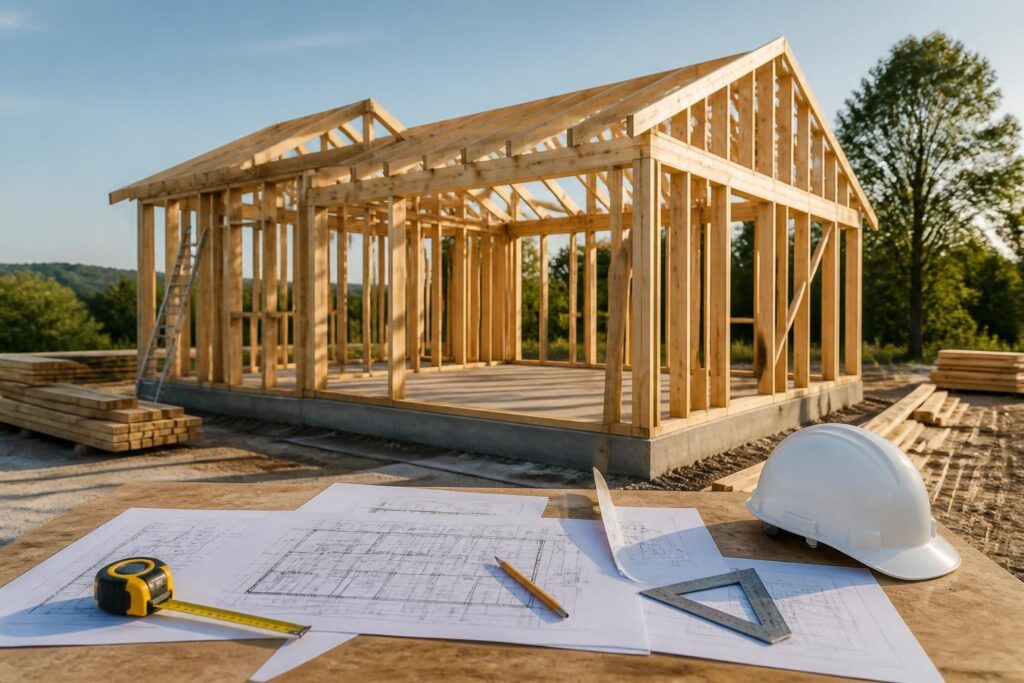 découvrez nos plans détaillés et conseils d'experts pour réussir votre construction avec une ossature bois robuste et durable.