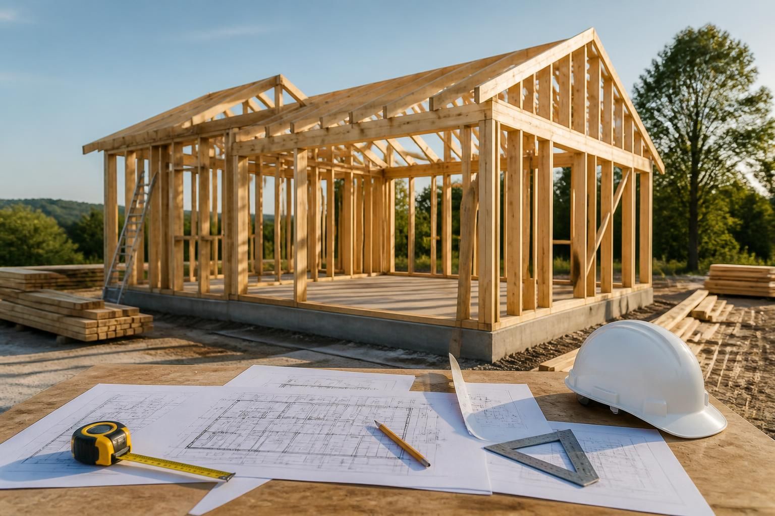 découvrez nos plans détaillés et conseils d'experts pour réussir votre construction avec une ossature bois robuste et durable.