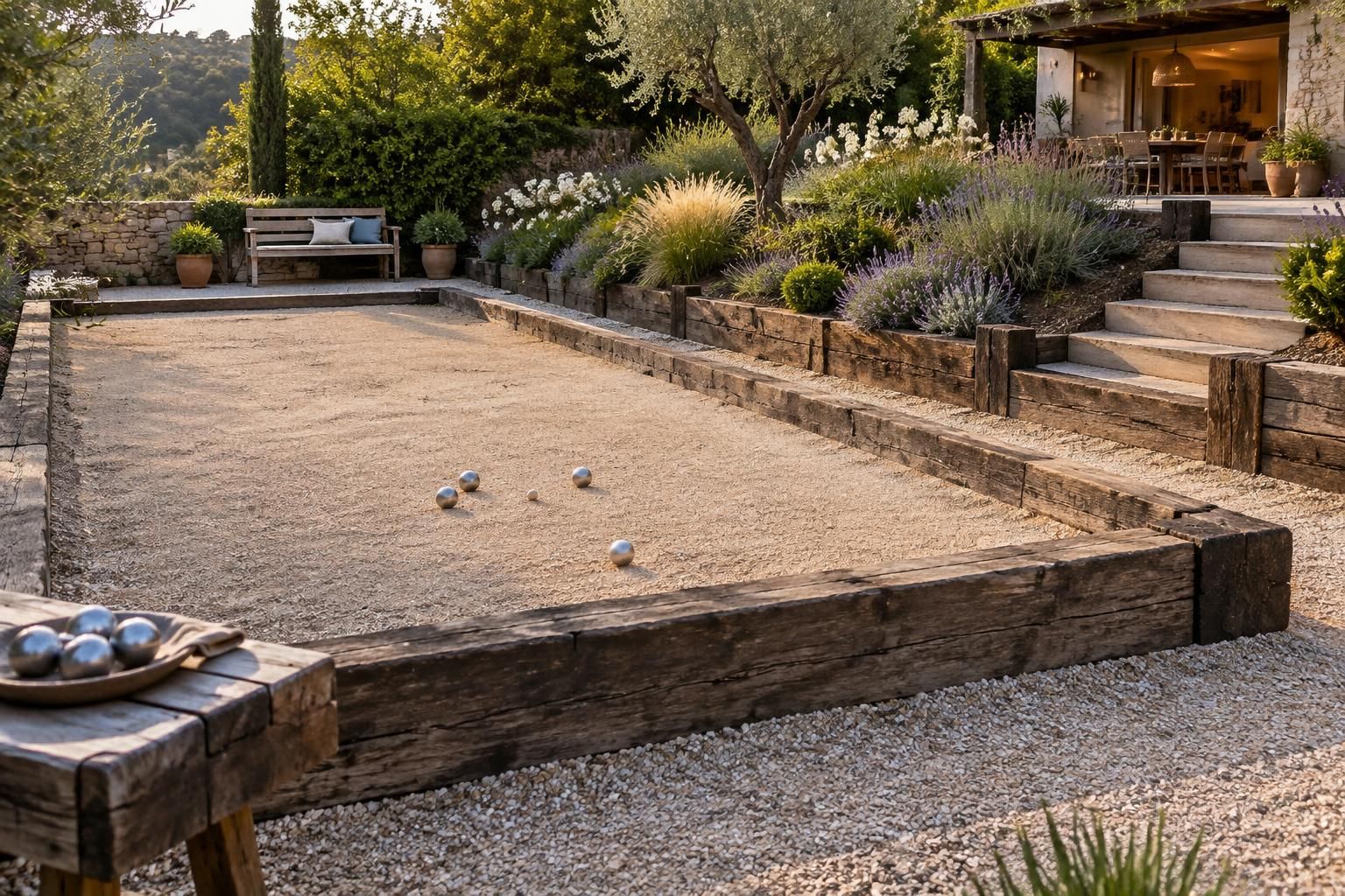 découvrez comment utiliser une poutre de chemin de fer pour structurer votre jardin ou délimiter un terrain de pétanque, avec des conseils d’aménagement.
