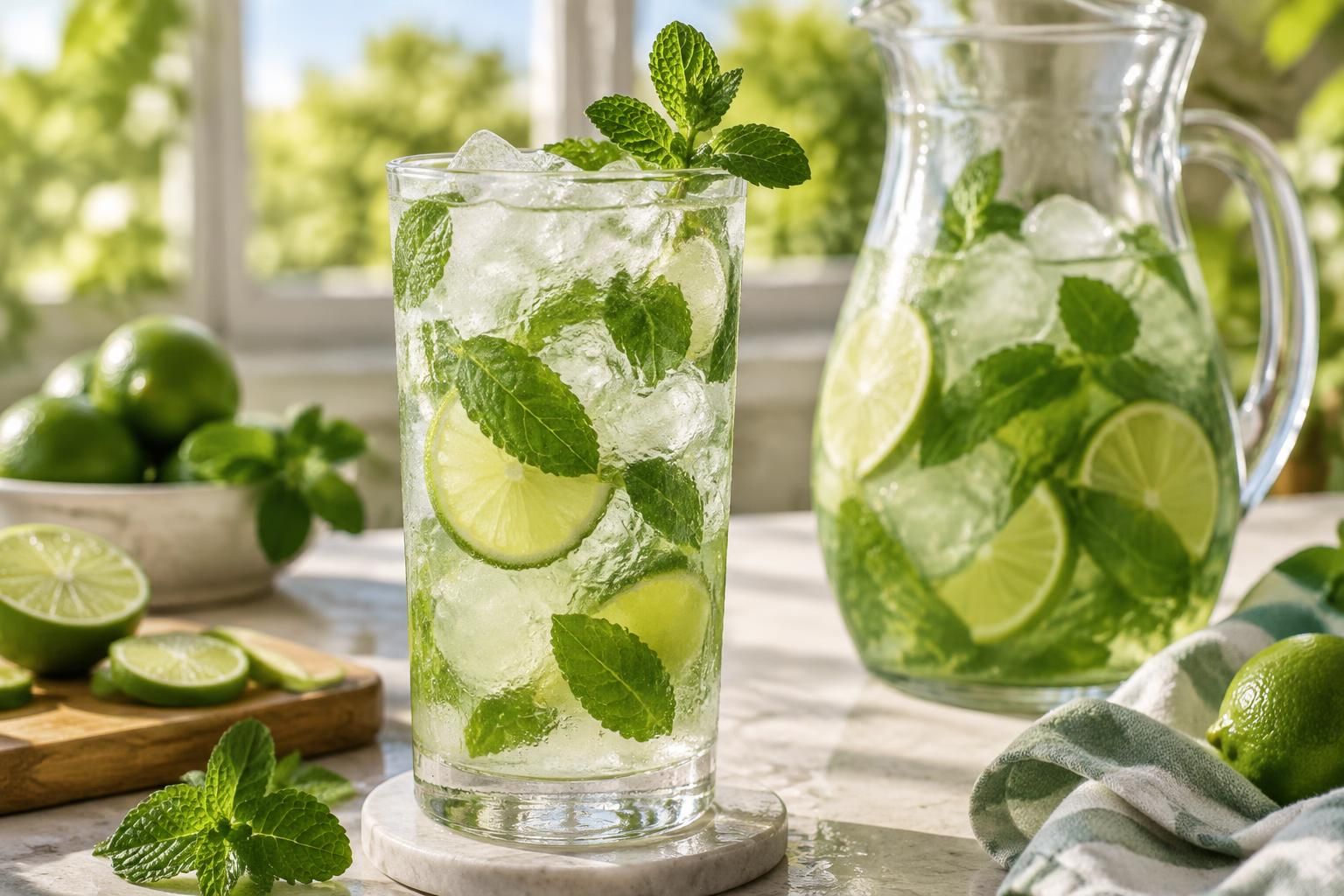 rafraîchissez vos journées chaudes avec une boisson maison à la menthe, facile à préparer, délicieusement parfumée et pleine de fraîcheur.