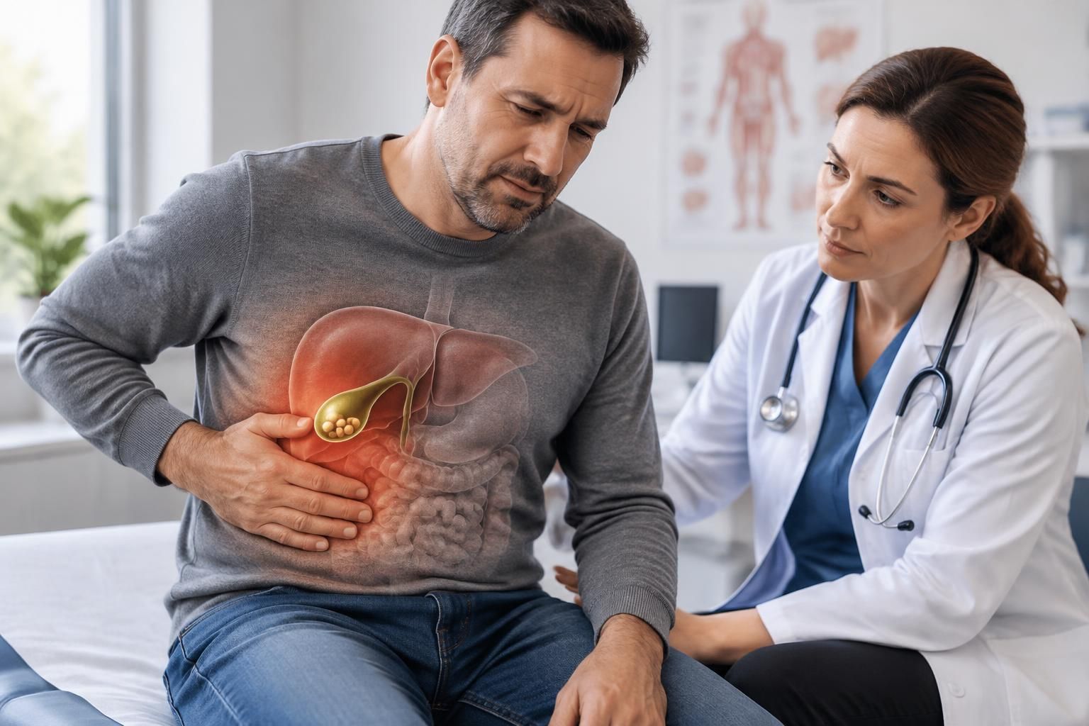 découvrez les symptômes d’un calcul biliaire, les signes qui doivent alerter et quand consulter un médecin pour éviter les complications.