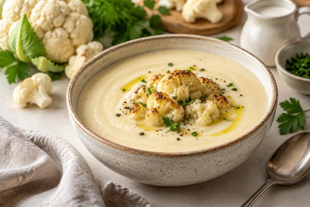 découvrez une recette facile de velouté de chou-fleur, onctueux et léger, idéale pour savourer un repas réconfortant et plein de douceur.